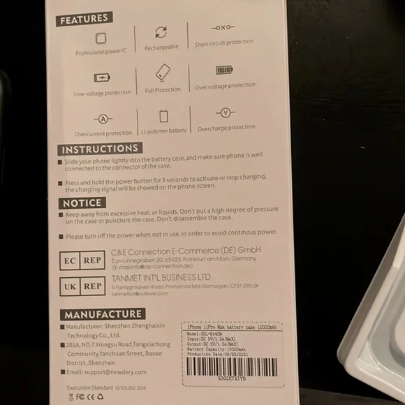 Black case with built in battery pack for iPhone 11 Pro